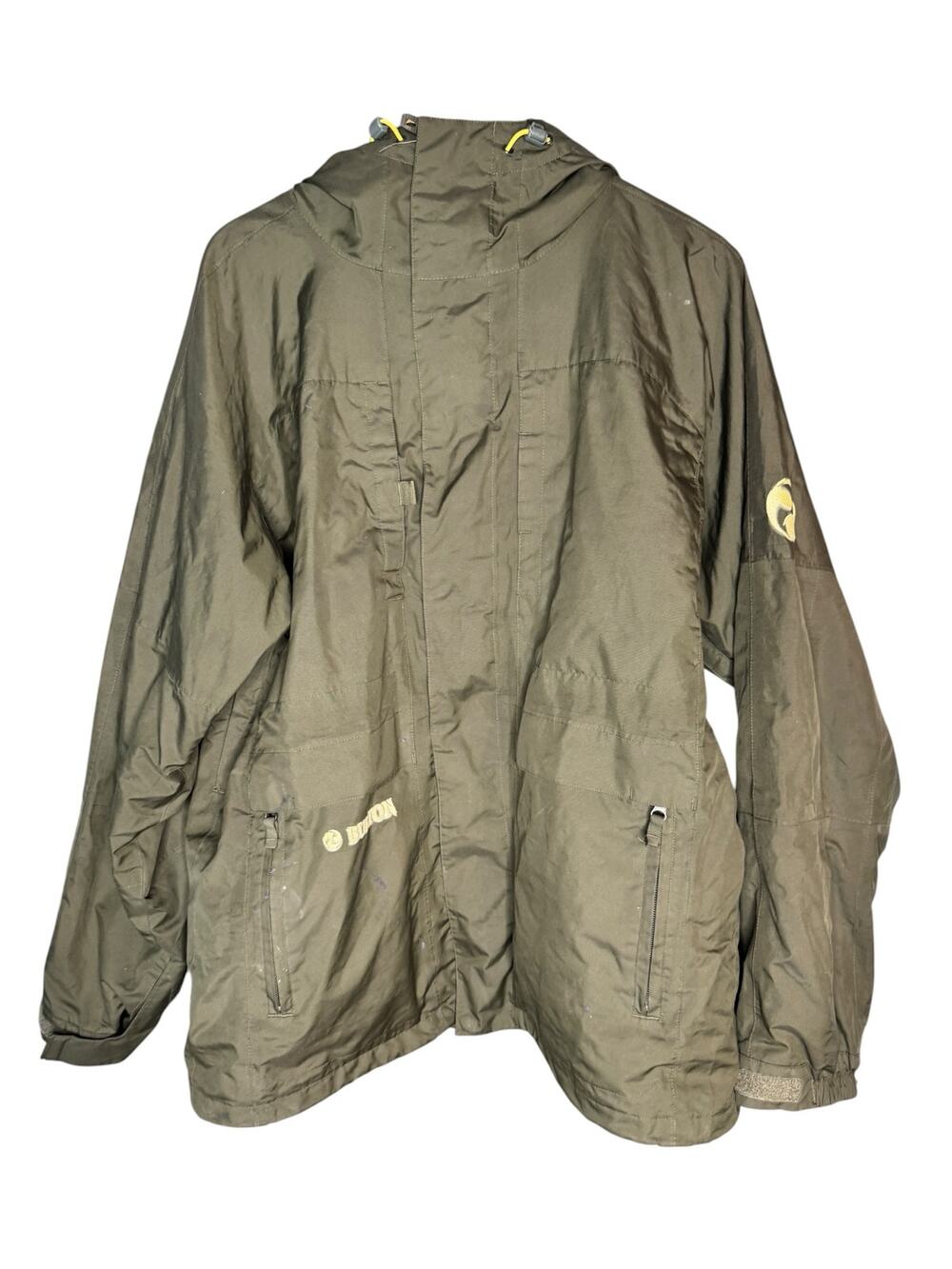 Burton Ronin Snowboard Ski Jacket Mens Lg Olive Green Waterproof Hooded Shell